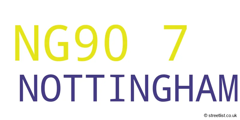 A word cloud for the NG90 7 postcode